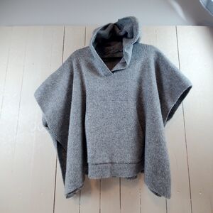 Gray Hooded Women's Poncho Sweatshirt